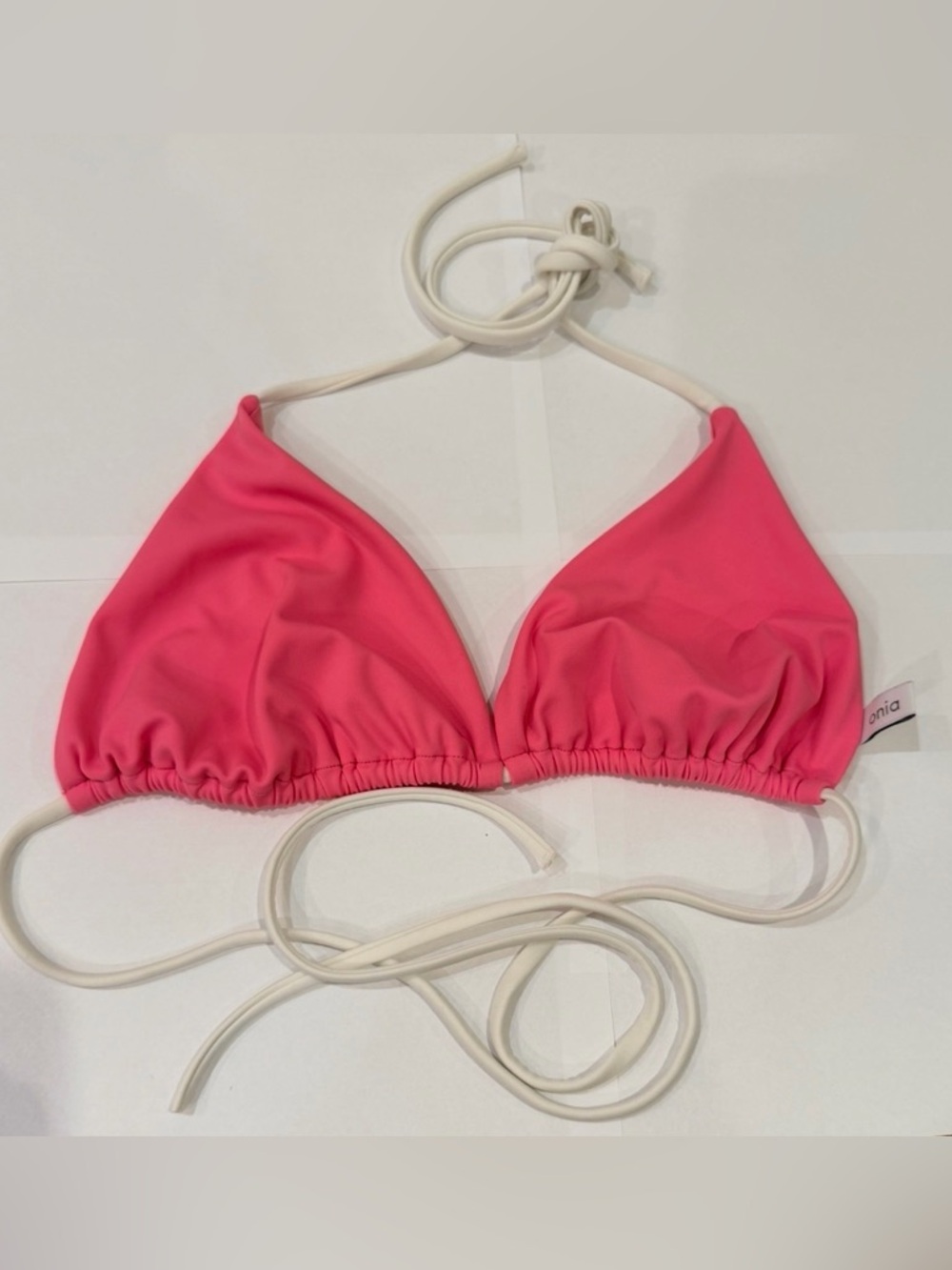Onia Bikini Top Size Medium – Pink Triangle, Tie Back, Mix & Match